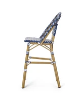 Streamdale Furniture Sleek Aluminum Bistro Barstools with Durable Poly Rattan Weave