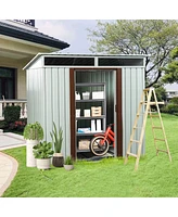 Streamdale Furniture 6FT X 5FT Outdoor Metal Storage Shed White