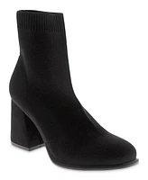 Mia Women's Piana Block Heel Knit Sock Booties