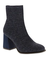 Mia Women's Piana Block Heel Knit Sock Booties