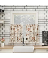 Bristol Coffee Shop Semi-Sheer Rod Pocket Kitchen Curtain Valance and Tiers Set