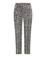 Olsen Women's Lisa Fit Straight Leg Satin Effect Snake Trouser