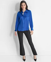 Dkny Women's Long-Sleeve Button-Front Blouse