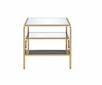 Streamdale Furniture Astrid End Table in Gold & Mirror