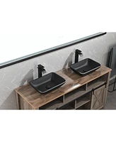 Streamdale Furniture 13" Matte Black Vessel Sink Set with Faucet & Drain