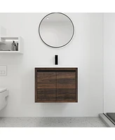 Streamdale Furniture 24 Inch Bathroom Cabinet with Sink, Soft Close Doors