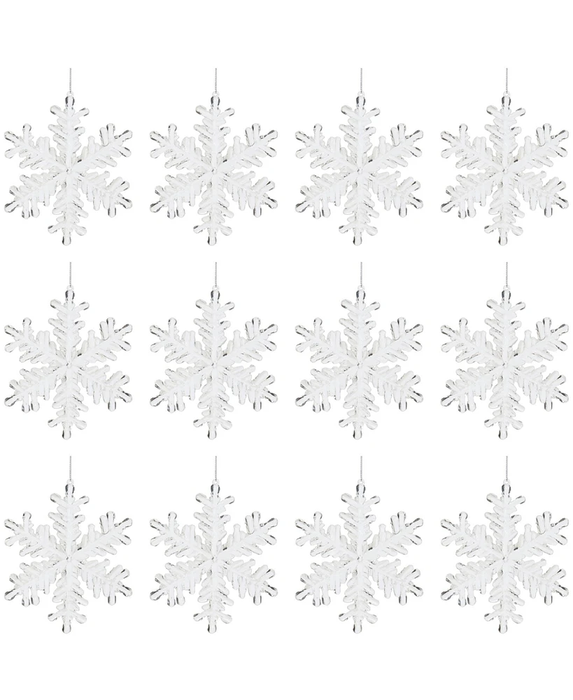 Slickblue Snowflake Ornament (Set of 12) 5.5"H Acrylic