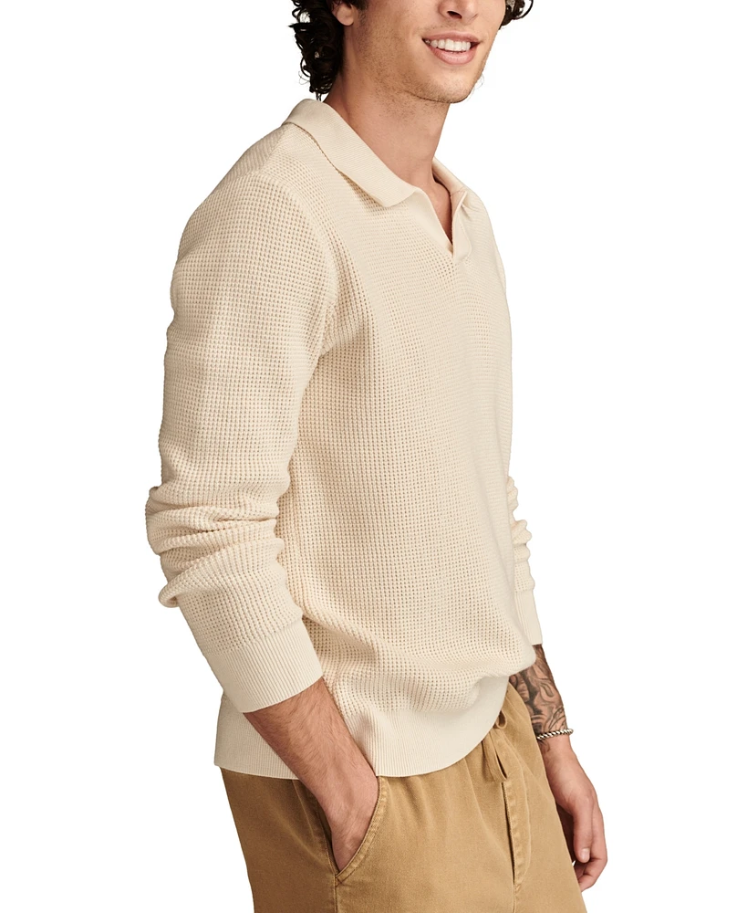 Lucky Brand Men's Johnny Collar Long Sleeve Polo Sweater