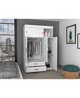 Streamdale Furniture Kingswood 2-Drawer Rectangle Armoire White