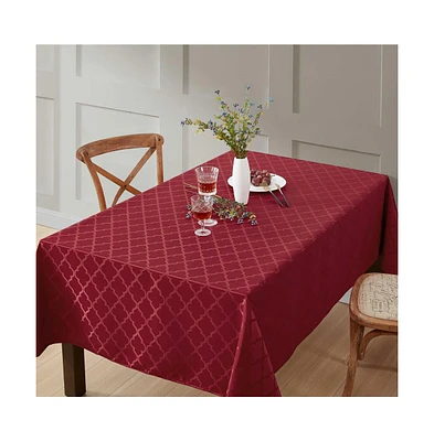 Hlc.me Modena Fabric Tablecloth, Jacquard Fabric Table Cloth for Rectangle Table, Advanced Water Resistance, Fade, Wrinkle