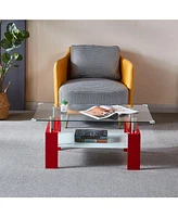Streamdale Furniture Stylish Multipurpose Glass Table with Ample Storage and Durability