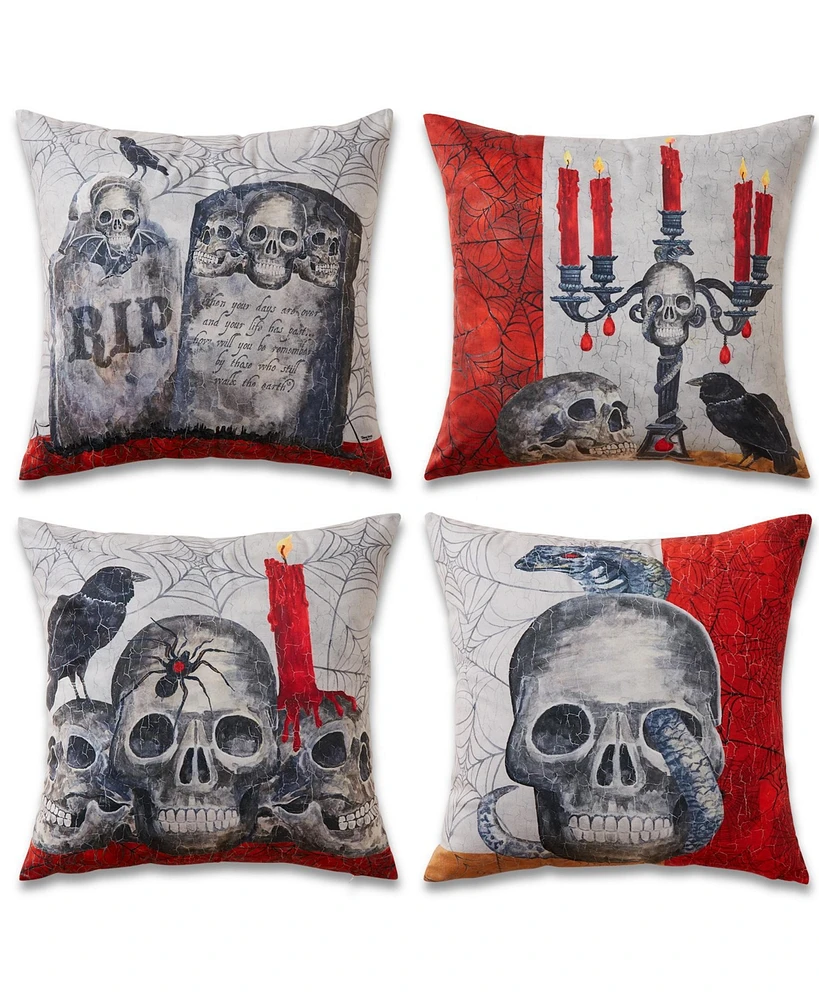 Caromio 4Pcs Halloween Decorative Throw Pillow Covers 18" x 18"