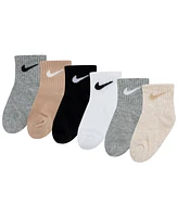 Nike Baby and Toddler Boys or Girls Swoosh Ankle Socks, Pack of 6