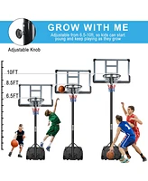 Streamdale Furniture Adjustable Portable Basketball Hoop System - 6.6FT to 10FT