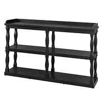 Elegant 3-Tier Console Table with Ample Storage and Artistic Design