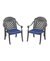 Elegant 350lbs Capacity Aluminum Armchair with Cushions, Black