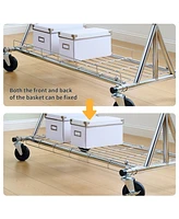 Adjustable and Extendable Heavy Duty Rolling Clothes Rack, Easy Assembly