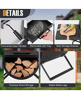 Sugift Outdoor Pizza Oven with 600D Oxford Fabric Cover 12 Inch Pizza Stone and Cooking Grill