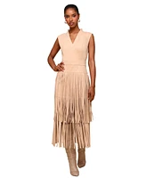 Avec Les Filles Women's Tiered-Fringe Sleeveless Dress