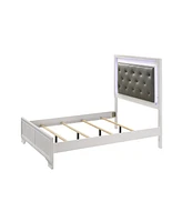 Queen Size Led Panel Bed with Crocodile Skin Finish