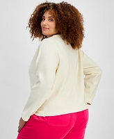 On 34th Trendy Plus Milano Crewneck Cardigan, Created for Macy's