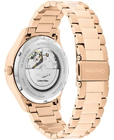 Calvin Klein Men's Iconic Automatic Rose Gold-Tone Stainless Steel Bracelet Watch 40mm