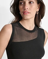 Dkny Women's Sleeveless Mixed-Media Top