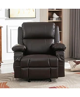 Streamdale Furniture Oversized Recliner Chair with Massage, Heat & Usb - Brown