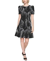 Karl Lagerfeld Paris Women's Fan-Texture Embellished Dress