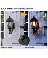 Outdoor Waterproof Glass Retro Wall Lamp(2 pack) with Light sense