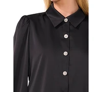 CeCe Women's Rhinestone-Button Blouse