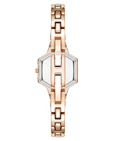 Anne Klein Women's Quartz Petite Hexagonal Rose Gold-Tone Alloy Metal Bracelet Watch, 21mm