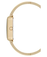 Anne Klein Women's Quartz Oval Lapis Gemstone and Gold-Tone Alloy Metal Bangle Watch Set, 20mm - Blue/Gold