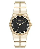 Anne Klein Women's Quartz Faceted Crystal Bezel -Tone Alloy Metal Watch, 32mm