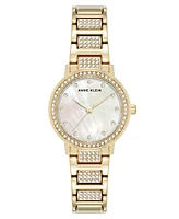 Anne Klein Women's Quartz Crystal Embellished -Tone Alloy Metal Bracelet Watch, 26mm