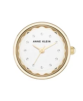 Anne Klein Women's Quartz Faceted Crystal Two-Tone Alloy Metal Ring Watch, 20mm - Silver-Tone/Gold