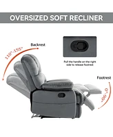 Streamdale Furniture Oversized Manual Fabric Recliner Chair for Large Individuals