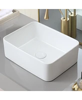 Streamdale Furniture Modern Ceramic Farmhouse Sink with Basket Strainer