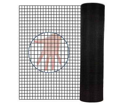 Simplie Fun 24"x50' Black Vinyl Hardware Cloth, 21 Gauge, 1/4" Mesh