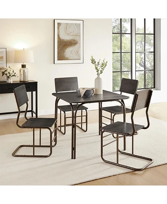 Simplie Fun Modern 5-Piece Wood Table & Chairs Dining Set