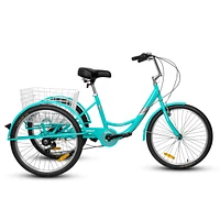 Streamdale Furniture 7-Speed Adult Tricycle: 24" 3-Wheel Bike for Seniors, Women, Men