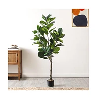 Safavieh Faux Multi Branch Fiddle Leaf Fig 72" Potted Tree