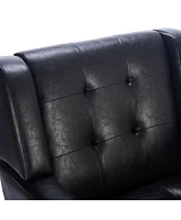 Streamdale Furniture Modern Pu Leather Accent Chair with Black Legs