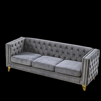 Streamdale Furniture 3 Seater + 2 Seater Combination Sofa.Grey Velv