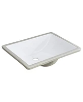 Streamdale Furniture Rectangular Undermount Bathroom Sink With Overflow