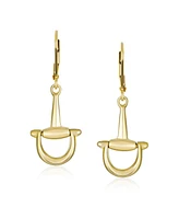 Bling Jewelry Equestrian Horse Gift Cowgirl Lever Back Dangle Earrings in Gold-Plated Silver