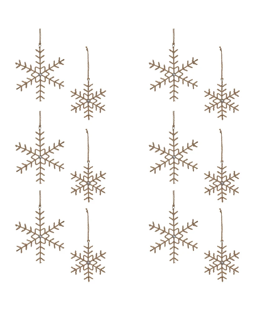 Slickblue Snowflake Ornament (Set of 12) 6.5"H, 8.5"H Iron/Thread