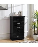 Streamdale Furniture 5 Tier Bedroom Dresser - Black, 25.2 L X 15.8 W X 43.5 H