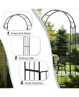 Givimo Garden Arch Arbor Trellis with Gate Patio Plant Stand Archway