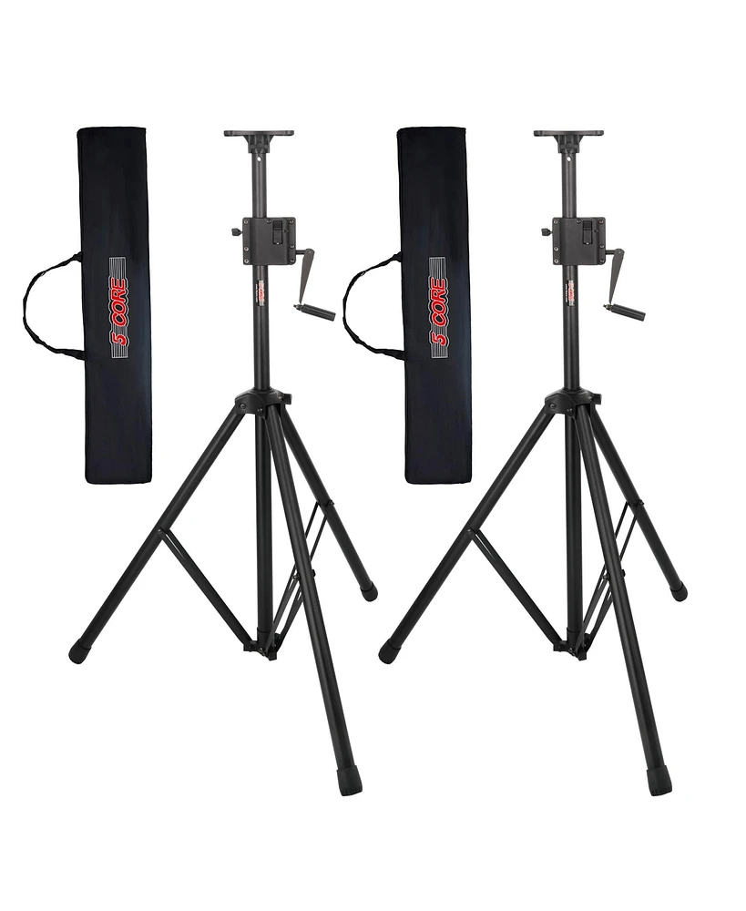 5 Core Speaker Stand Pair Tripod Tall Crank Up Height Adjustable Heavy Duty Floor Stands 35mm Pa Pole Mount